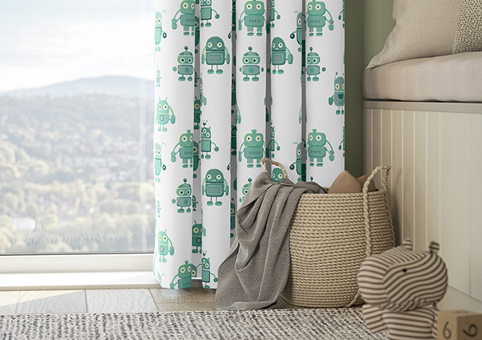 Robo Town, Emerald - Made to Measure Curtains - Image 5